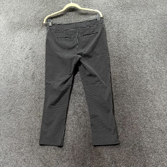 Talbots Trouser Pants Women 4P Black Dot Print Cotton Blend Straight Office - Picture 2 of 12